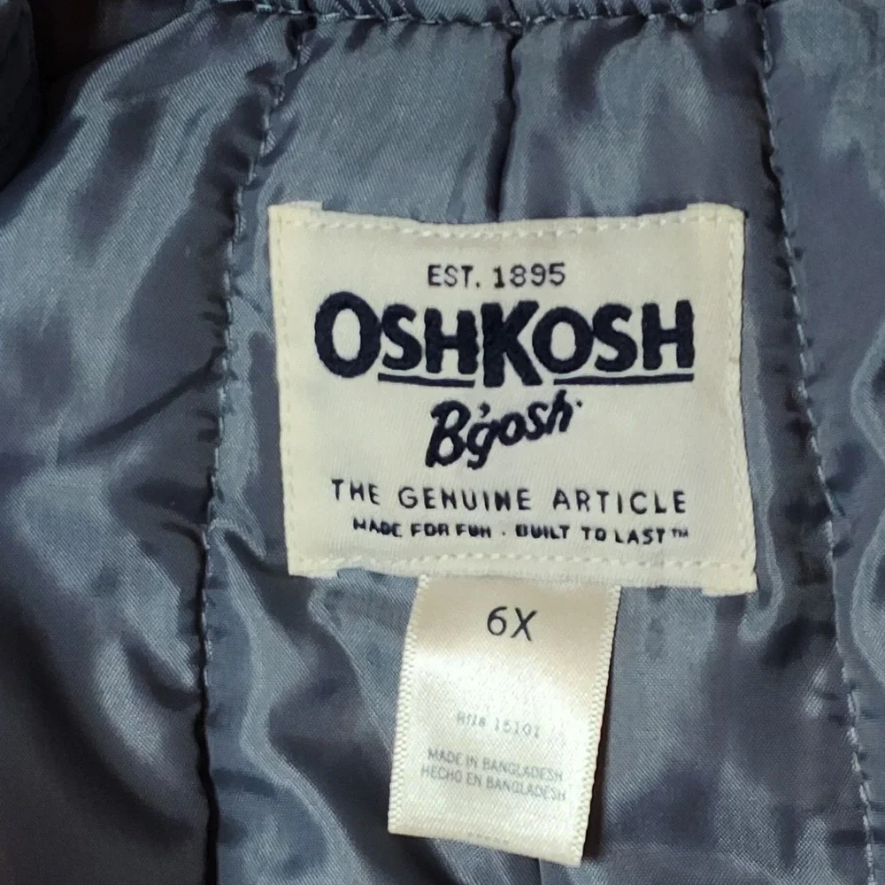 OshKosh‎ Bgosh Girls Gray Fleece Lined Insulated Snow Bib Overalls Size 6X